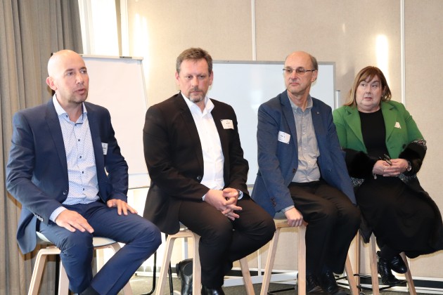 The panel included, from left to right, BioPak's Richard Fine, Steinert Australia's Kurt Palmer, Planet Ark's Paul Klymenko, and Planet Protector's Joanne Howarth.