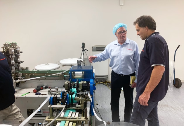 Foodmach director Peter Marks (left) says the company will modernise the machine design without risking any delay in having the machines ready for production in time.