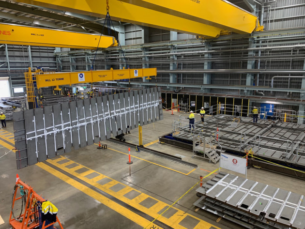 Work underway on the steel and unit fabrication hall at Osborne. (BAE Systems)