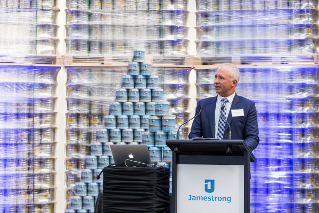 Jamestrong CEO Alex Commins welcomes customers to the new facility which forms part of the exciting growth story that is infant formula production in the ANZ market.