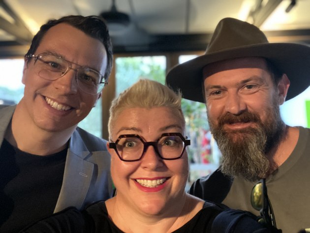 Fable co-founders Michael Fox (left) and Jim Fuller with Food & Drink Editor Kim Berry.
