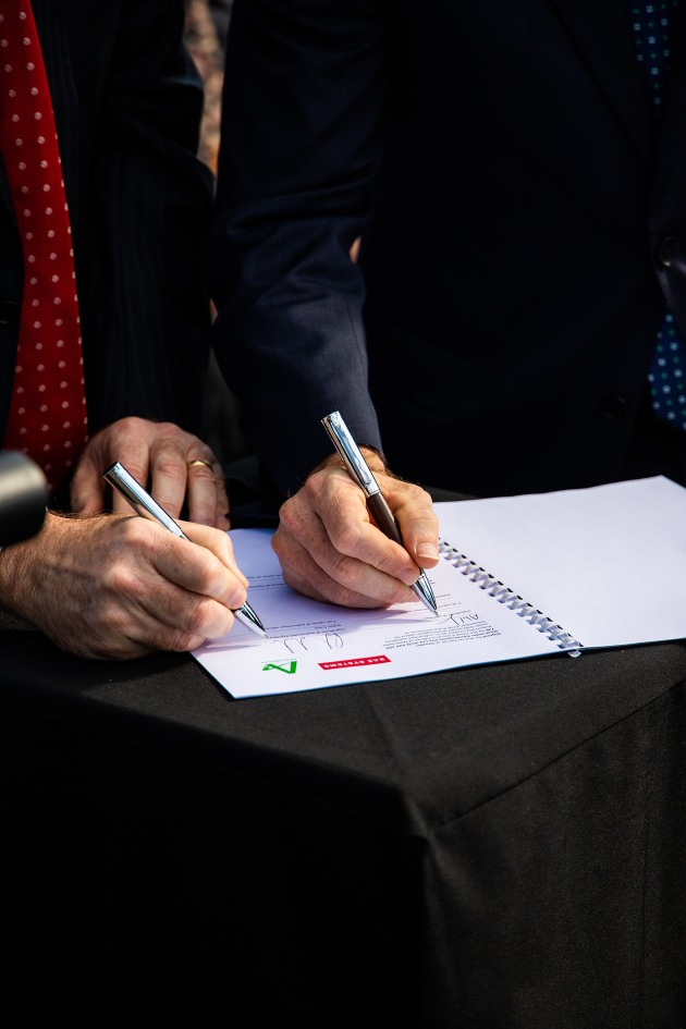 The recent signing of BAE Systems Australia at Newcastle&rsquo;s Astra Aerolab. (Supplied)