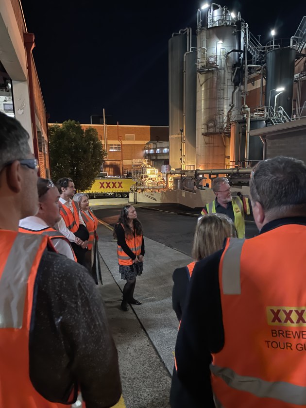 APPMA secretary Samantha Saunders joins the group to learn about XXXX's extensive sustainability practices.