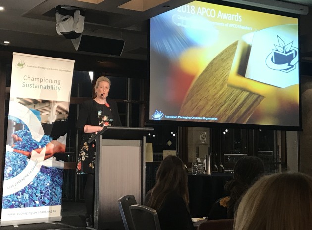 Brooke Donnelly, APCO CEO, congratulates all finalists at the awards celebration.