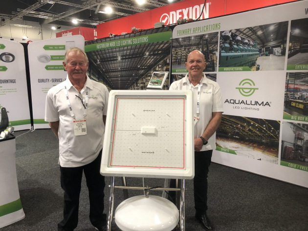 Aqualuma LED Lighting Grant Amor and Bruce McGill (stand 3096) were exhibiting their new HACCP certified food-grade lighting offerings in New Zealand for the first time.

The company, which started in marine lighting in Australia, recently diversified into food and beverage-specific lighting with products now available for both high-bay and flat ceilings.