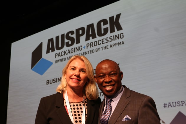 PKN publisher Lindy Hughson with Dr Michael Okoroafor.
