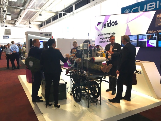 The Leidos stand at MilCis. The company will create export opportunities for Australian SMEs.
Ewen Levick