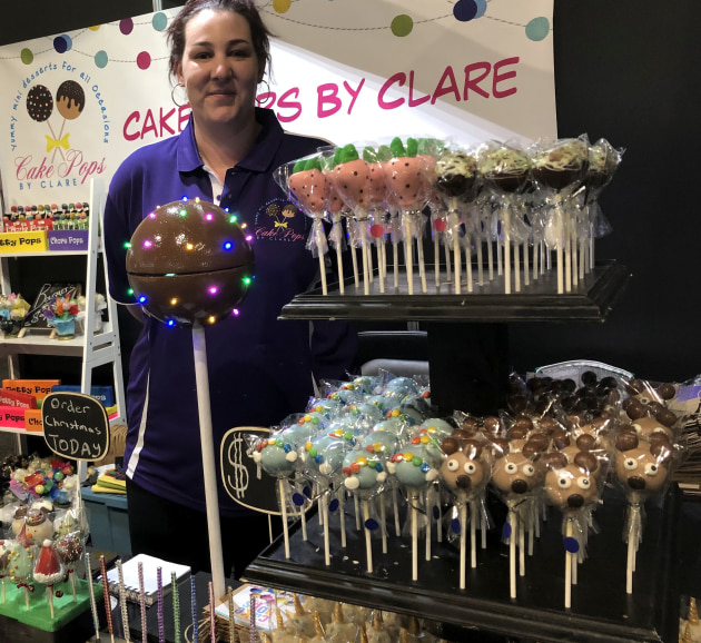 Cake Pops By Clare are made by Clare Mula from her home base in Sydney's west. She sells her mini treats via Facebook and at local markets, and has plans to supply cafes.