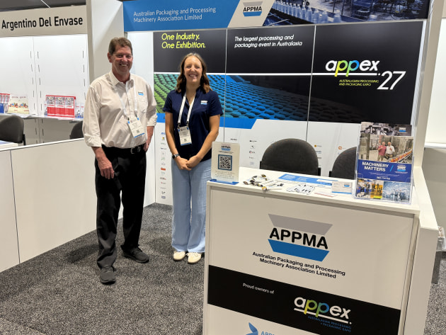 Promoting Australasia's processing and packaging industry and the next APPEX event: Michael Moran and Denni Egan.