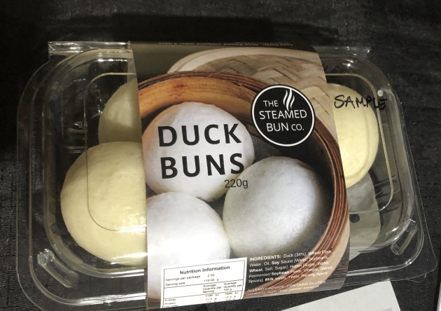 Duck Buns made by Megan Dean's Steamed Bun Co for the retail market.
