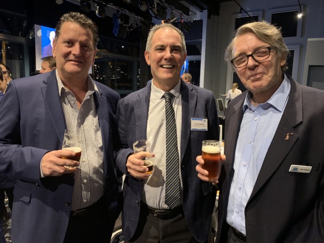 (from left) Mark Emmett, HMPS; Clyde Campbell, Scott Automation and Robotics; and Peter Bradbury, ABB.