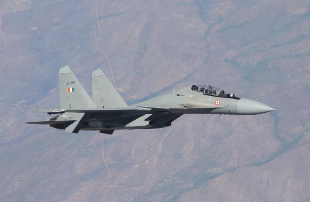 An Indian Sukhoi fighter over the NT. Nigel Pittaway