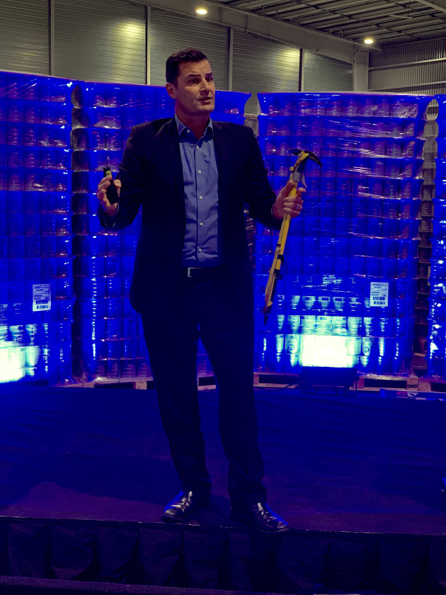 Guests at the Jamestrong plant opening were treated to an inspirational talk by accomplished adventurer Mike Allsop.