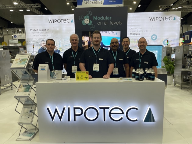 The Wipotec team was out in force (l-r): Joachim Ott, Colin Seddon, Marvin Miles, Wesley Sheriff, James Elmer; Paul Nicholson.