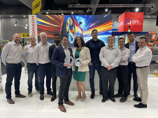 Victorious Foodmach team, which had two wins at the APPMA Awards of Excellence (l-r): Phil Biggs, Travis Bennett, Kevin o'Brien, Jonathan Mohamed, Chris Yule, Rym Kachouri, Marco Vanucci, Lance Slater, Hun Goh, Luca Boccola, and Gabriel Chillaron.