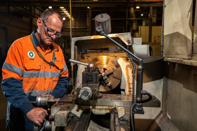 A Defence Industry worker at work. 

Credit: Defence