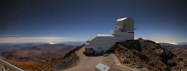 Night Light over Vera C. Rubin Observatory with the brightening of the sky due to the artificial light that can be seen as clusters of bright lights on the horizon. Image: LSST By Rubin Observatory/NOIRLab/NSF/AURA/B. Quint