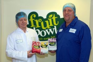 Stream Foods' Andy Spall with a colleague, and the finished product.