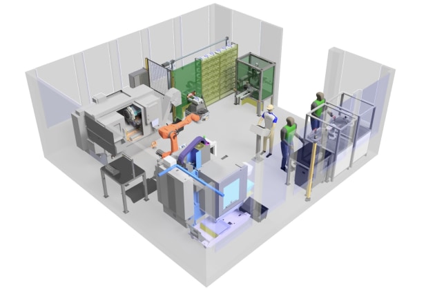 A 3D render of the new advanced manufacturing lab being built by Applied Robotics for TAFE Queensland.
