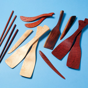 A range of servers and utensils made from native Australian species by Richard Vaughan. Great gift ideas!