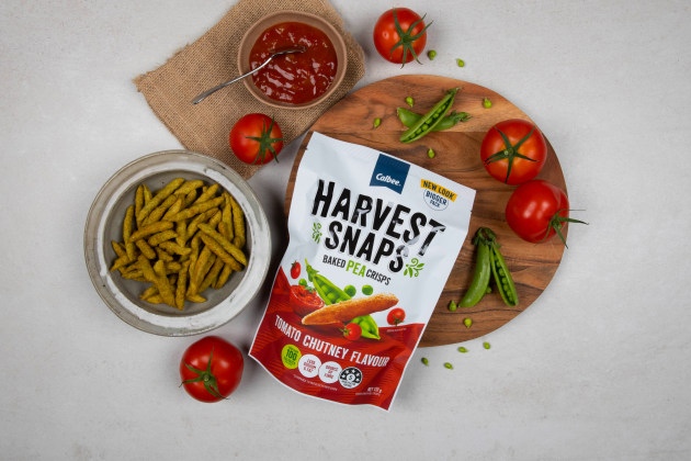 Harvest Snaps Baked Pea Crisps have been a healthier snacking option since 2017. 
The range now has a 5 Health Star Rating for the Pea Original Salted, Pea Chilli, and NEW Pea Tomato Chutney flavours