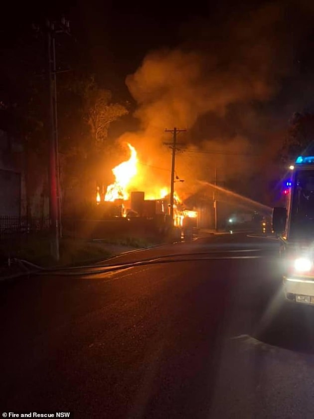 Burnt down: Jim's Bottler &copy;NSW Fire and Rescue