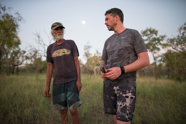 Jock and Bruno Dann forgaing 2, Nyul Nyul Country. Image credit: Luke Eblen