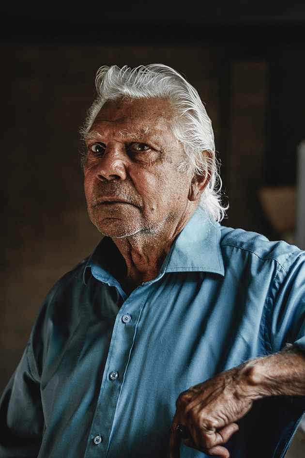 John Patten (Johnny Jarrett), 1958 Australian bantamweight boxing champion, 2017 by Tiffany Jane Garvie. John Patten is a Yorta and Bundjalung man. He is an Aboriginal elder and community leader. In 1958 John was the Australian bantamweight boxing champion and fought under the name of Johnny Jarrett. He was also a champion rugby player. Even as an elder today, he still shows the strength that he carried in the sporting arena.