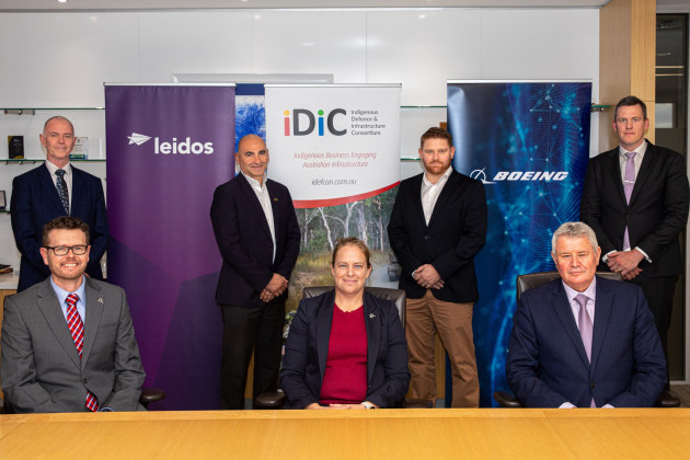Clockwise from top left: Hans Tench, Leidos; George Mifsud, IDIC; Mick Konig, BDA; Dan McLean, Leidos; Paul Chase, Leidos; Kathryn Burr, BDA; Matt Buckle, BDA. (Supplied)