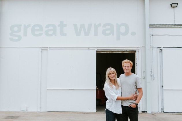 Great Wrap founders Jordy and Julia Kay. 
The only Australian made and owned manufacturer of compostable stretch wrap, Great Wrap, has received more than $500,000 in the latest funding round of the Advanced Manufacturing Growth Centre&rsquo;s (AMGC) managed $30 million Commercialisation Fund. 
(Image Source: Great Wrap)