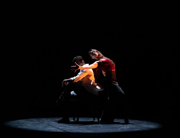 Julio Blanes and Glenda Garcia Gomez in Polly Hilton's 'By the Amber Light'. Photo: Bradbury Photography.