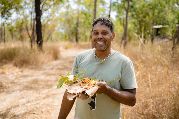 The founder of Kakadu Kitchen, Bininj man, Ben Tyler, grew up learning about bush foods from his Murumburr family and kin relations in Kakadu National Park and West Arnhem Land. (Source: Kakadu Kitchen/OzHarvest Ventures)