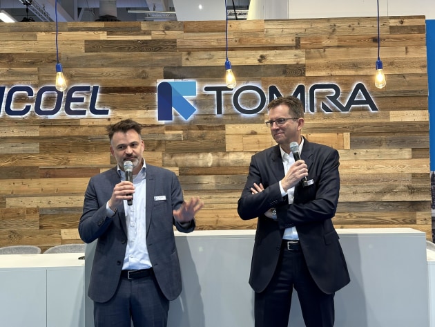 Announcing TOMRA's new structure at Fruit Logistica in Berlin, Germany (l-r) TOMRA Food EMEA regional director, Karel Strubbe, and Head of TOMRA Food and executive vice president, Harald Henriksen.
