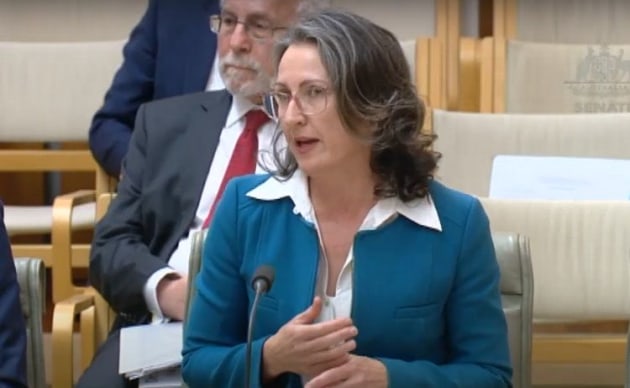 CASA PMO Kate Manderson addresses Senate Estimates. (still from parliament house video feed)