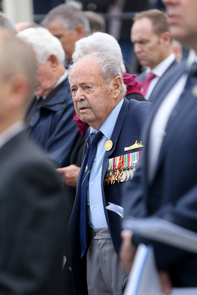 Ken Brown, 96, one of the last two remaining sailors from the former HMAS Sydney. Credit: AWD Alliance