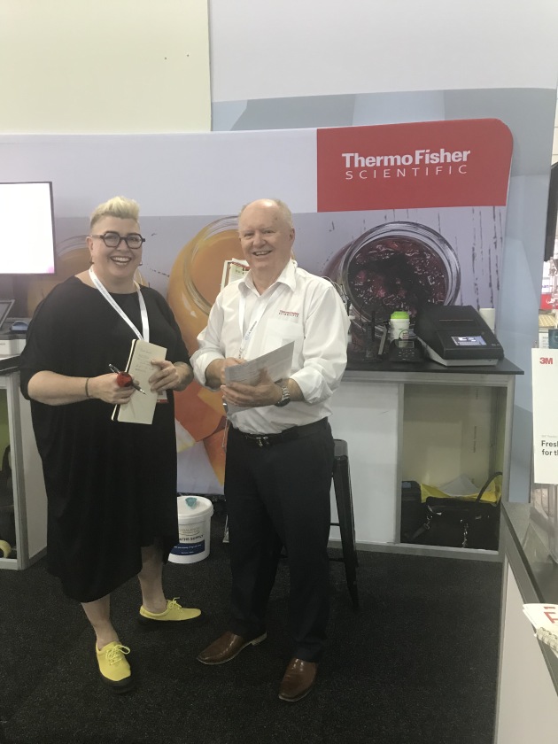 L-R: Food & Drink Business editor Kim Berry and Thermo Fisher Scientific account manager David McKinnie