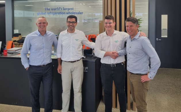 Kirby and Embraco reps formalise the distribution deal.