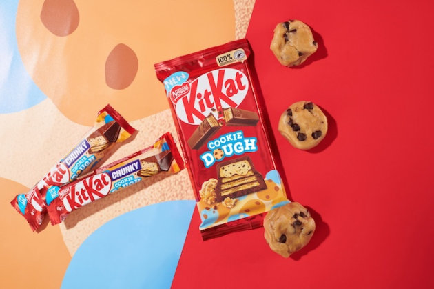 The Kit Kat Cookie Dough flavour range features KitKat&rsquo;s signature crisp wafer, combined with cookie dough filling.