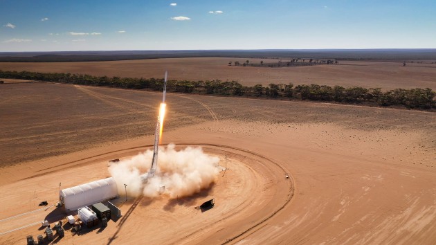 The HyImpulse SR75 rocket leaves the launch pad at Southern Launch&rsquo;s Koonibba test range in South Australia.

Credit: Southern Launch