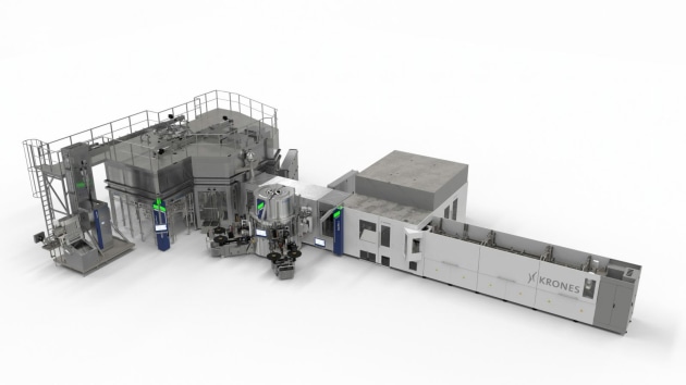 Krones developed a wet-end block to with an output of 100,000 500ml water bottles per hour.