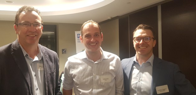 l-r Barry Cosier, AFGC; Justin Frank, Sues; and Lachlan Feggans, Chep Australia