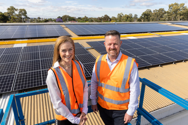 Detmold Group CEO Sascha Detmold Cox & Tindo Solar CEO Richard Petterson.