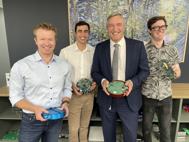 L-R Prof Daniel Shaddock, James Stuchbery, Prof KM Schulte, and Ben Nizette. 

Credit: iLAuNCH