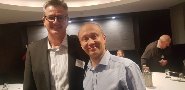 l-r Russell Hodson, Komatsu, with Robert Dvorak, Visy