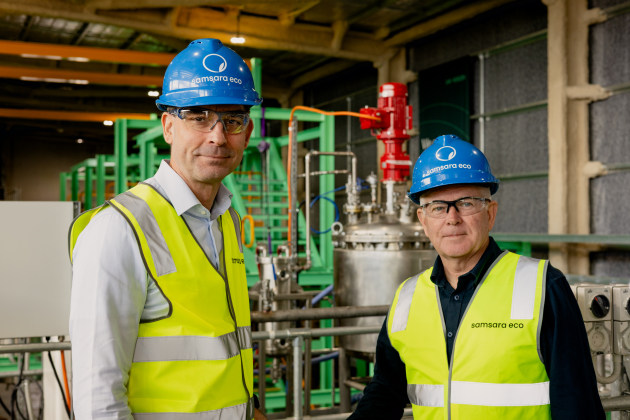 (L&ndash;R) Dr Lars Kissau, general manager Asia, with Paul Riley, founder and CEO of Samsara Eco.