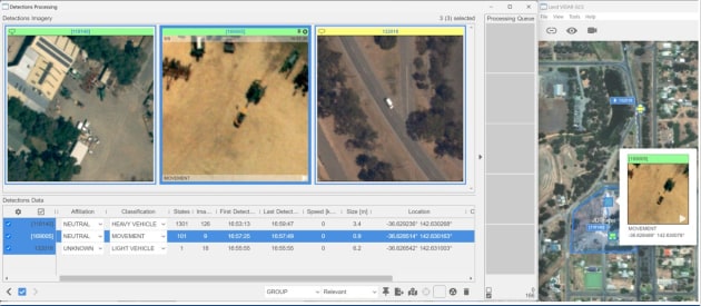Land detections using ViDAR.
Credit: Sentient