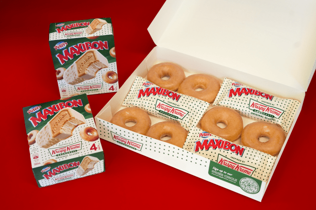 After a seven-year hiatus, Maxibon and Krispy Kreme have partnered to bring back the Maxibon X Krispy Kreme Original Glazed Inspired Flavour, the ice-cream bar inspired by Krispy Kreme doughnuts.
Source: Peters Ice Cream