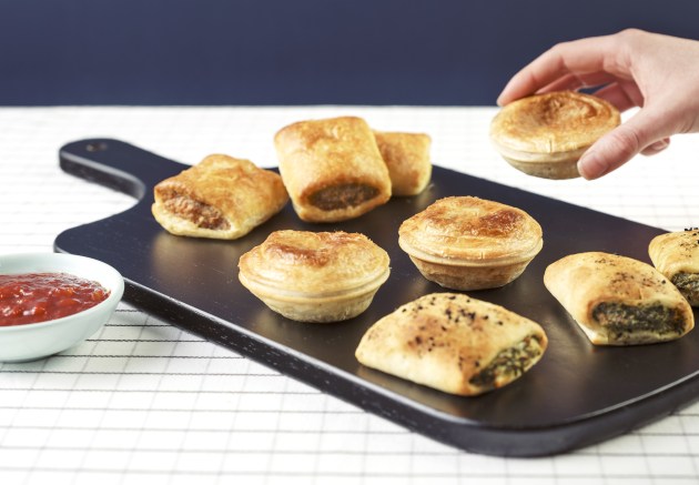 The new Little Grass Fed Beef Rolls are a twist on the classic sausage roll, made with rosemary and a hint of truffle. Image: National Pies