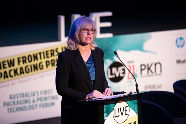 Print21 and PKN Packaging News publisher Lindy Hughson opens the event.