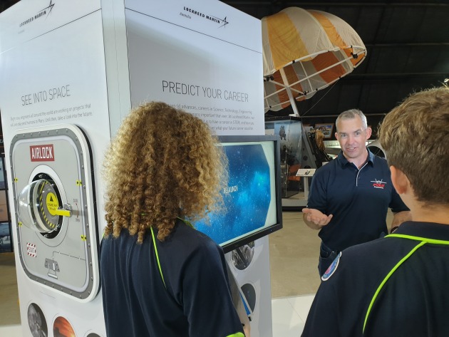 School students at the Lockheed Martin STEM Experience. 
Lockheed Martin Australia